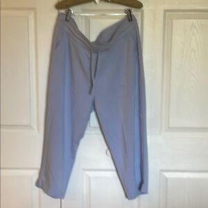 Light Blue Cropped Relaxed Fit Pants
